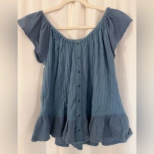 Two toned Blue Flowy Blouse | Lucky Brand | Women’s size Small